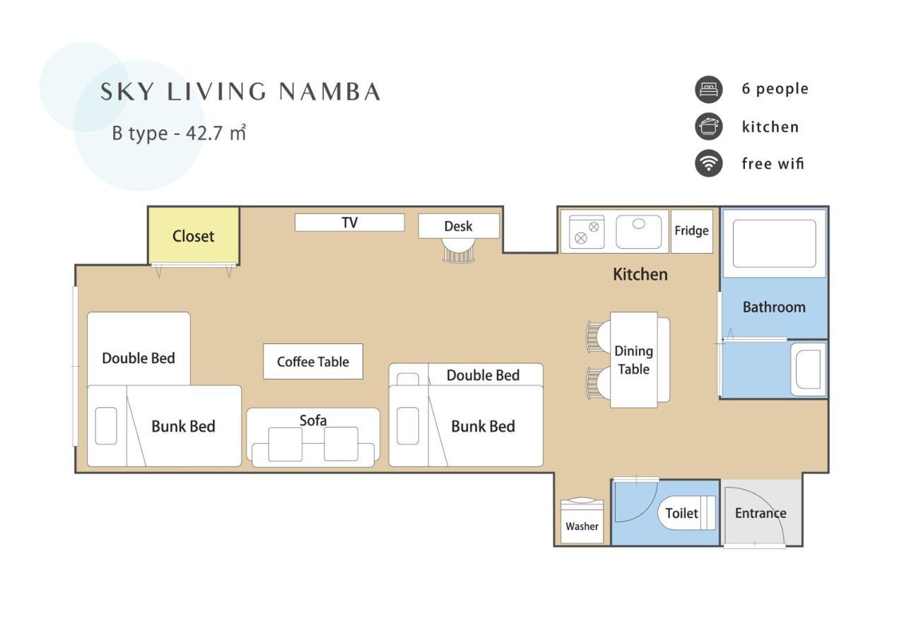 شقة Sky Living Namba أوساكا المظهر الخارجي الصورة